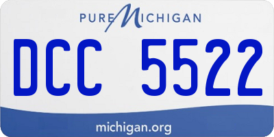 MI license plate DCC5522