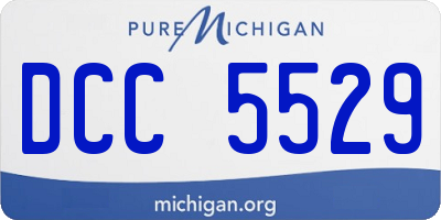 MI license plate DCC5529