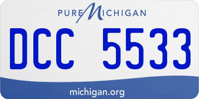MI license plate DCC5533