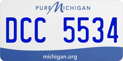 MI license plate DCC5534