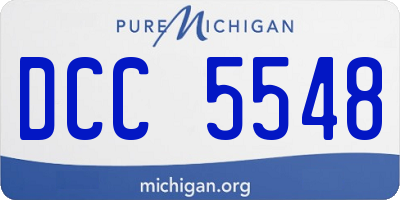 MI license plate DCC5548