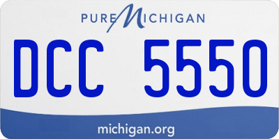 MI license plate DCC5550