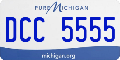 MI license plate DCC5555