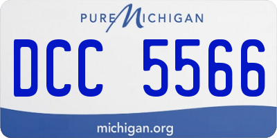MI license plate DCC5566