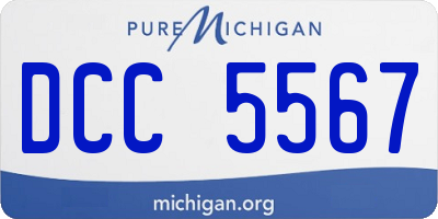 MI license plate DCC5567