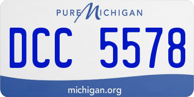 MI license plate DCC5578
