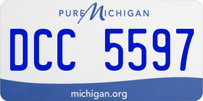 MI license plate DCC5597