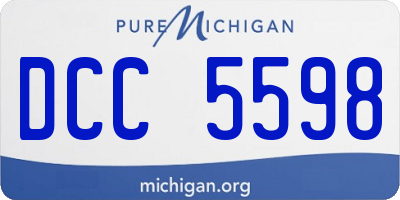 MI license plate DCC5598