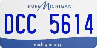 MI license plate DCC5614