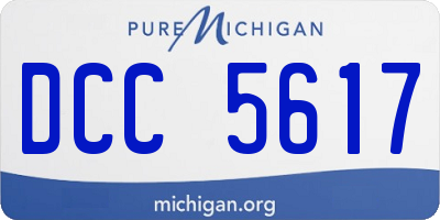 MI license plate DCC5617