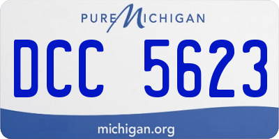 MI license plate DCC5623
