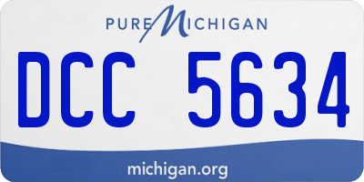 MI license plate DCC5634