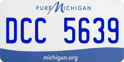 MI license plate DCC5639