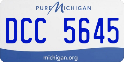 MI license plate DCC5645