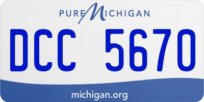 MI license plate DCC5670