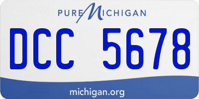 MI license plate DCC5678