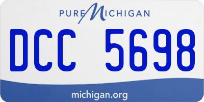MI license plate DCC5698