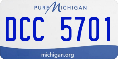 MI license plate DCC5701
