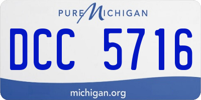 MI license plate DCC5716