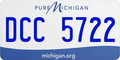 MI license plate DCC5722