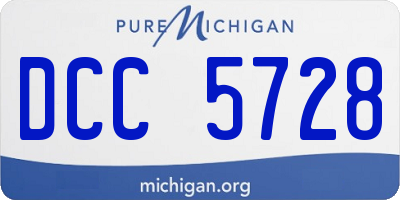 MI license plate DCC5728