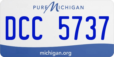 MI license plate DCC5737