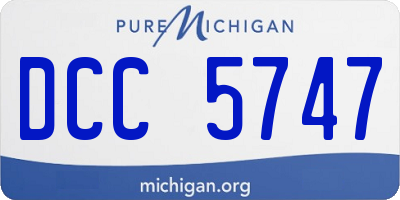 MI license plate DCC5747