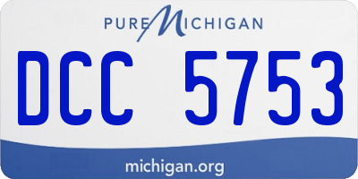 MI license plate DCC5753