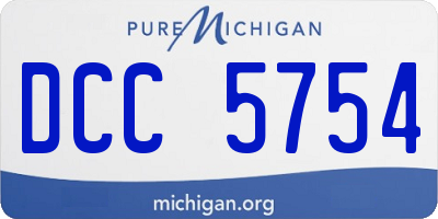 MI license plate DCC5754
