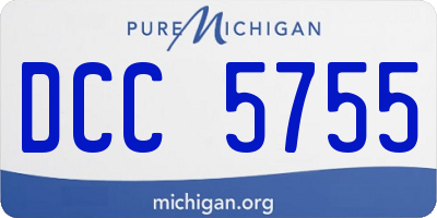 MI license plate DCC5755