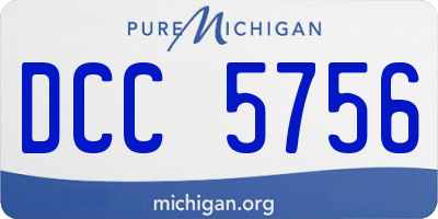 MI license plate DCC5756