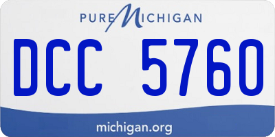 MI license plate DCC5760