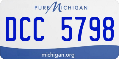 MI license plate DCC5798