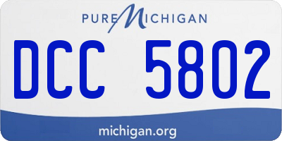MI license plate DCC5802