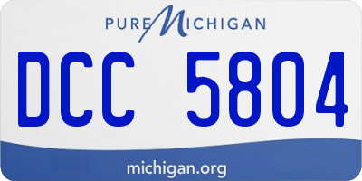 MI license plate DCC5804
