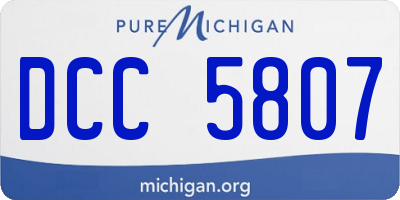 MI license plate DCC5807