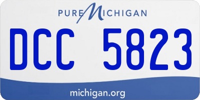 MI license plate DCC5823