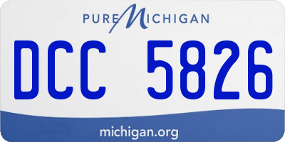 MI license plate DCC5826