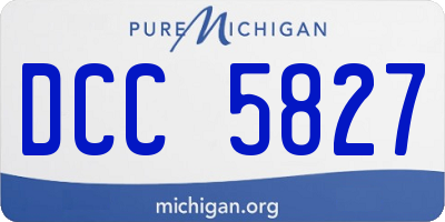 MI license plate DCC5827