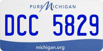 MI license plate DCC5829