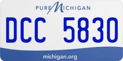 MI license plate DCC5830
