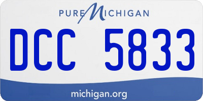 MI license plate DCC5833