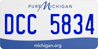MI license plate DCC5834