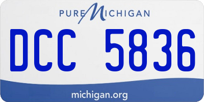 MI license plate DCC5836