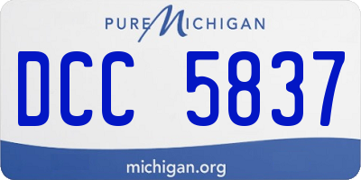 MI license plate DCC5837