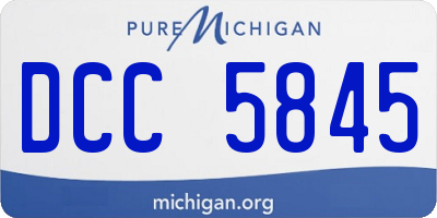 MI license plate DCC5845