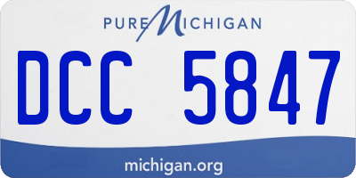 MI license plate DCC5847