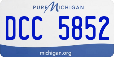 MI license plate DCC5852