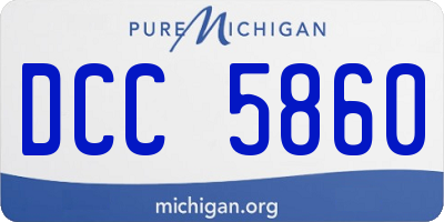 MI license plate DCC5860