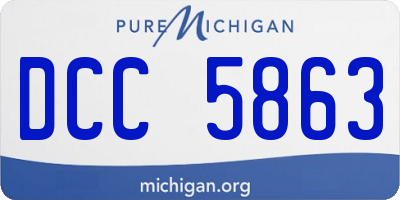MI license plate DCC5863